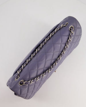 Chanel Lavander Purple Maxi Classic Double Flap Bag in Lambskin Leather with Silver Hardware