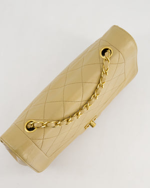 Chanel Vintage Beige Diana Flap Bag in Lambskin Leather with 24K Gold Hardware