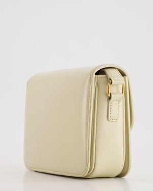 Celine Cream Teen Triomphe Bag in Shiny Calfskin Leather with Gold Hardware