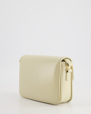 Celine Cream Teen Triomphe Bag in Shiny Calfskin Leather with Gold Hardware