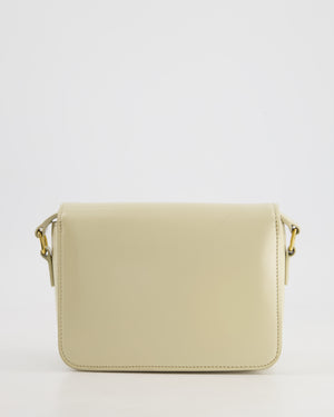 Celine Cream Teen Triomphe Bag in Shiny Calfskin Leather with Gold Hardware