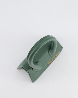 Jacquemus Forest Green Mini Chiquito Top Handle Bag with Gold Logo Detail RRP £520