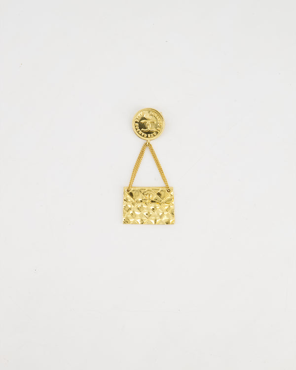 Chanel 24 K Gold plated Brooch Pin With CC Detail