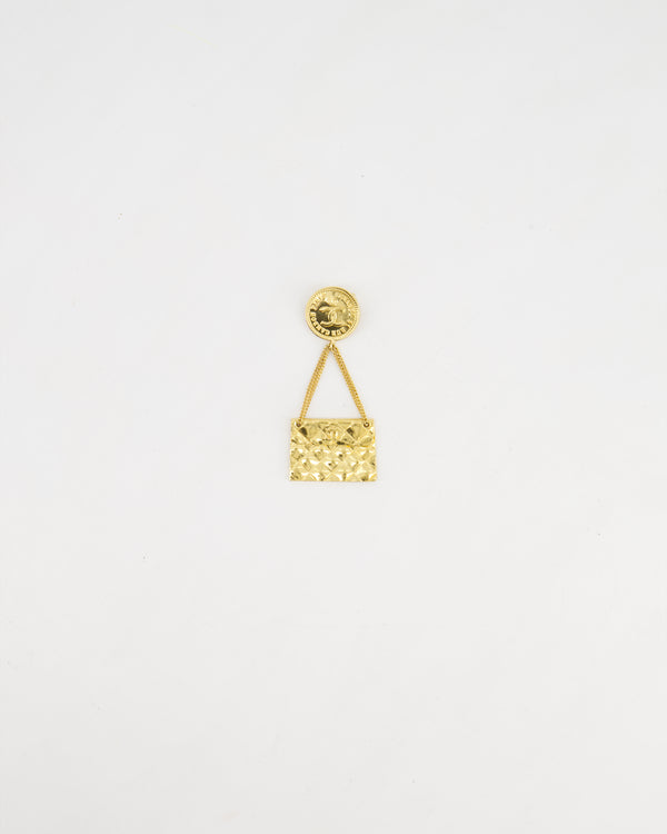 Chanel 24 K Gold plated Brooch Pin With CC Detail