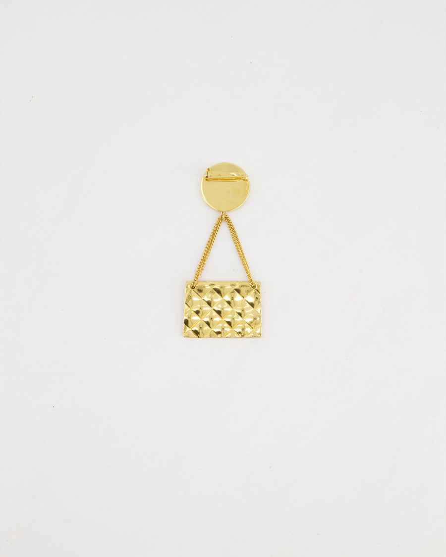 Chanel 24 K Gold plated Brooch Pin With CC Detail