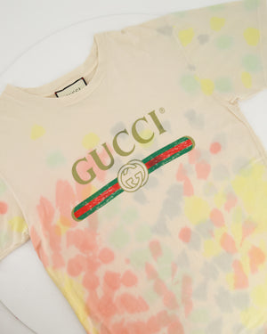 Gucci Multicolour Tie Dye Logo T-Shirt Size IT 38 (UK 10)