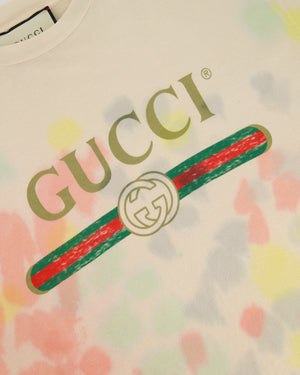 Gucci Multicolour Tie Dye Logo T-Shirt Size IT 38 (UK 10)