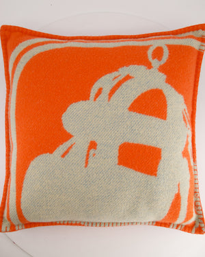 Hermès Brides De Gala Pillow in Écru, Orange 
Bleu RRP £650