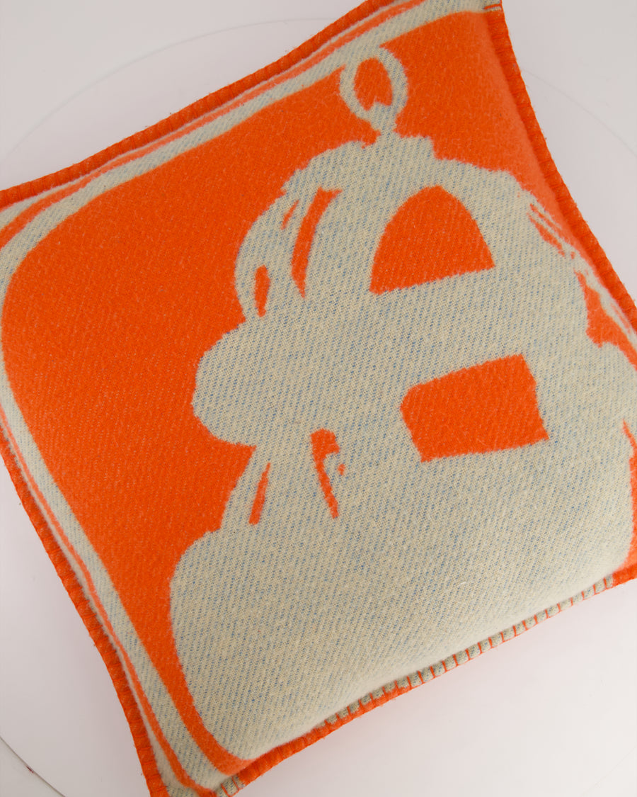 Hermès Brides De Gala Pillow in Écru, Orange 
Bleu RRP £650