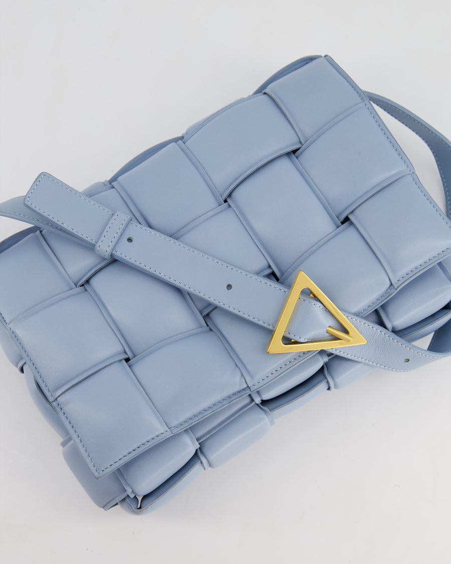 *HOT COLOUR 
FIRE PRICE* Bottega Veneta Sky Blue Padded Cassette Bag with Gold Hardware RRP £2,780