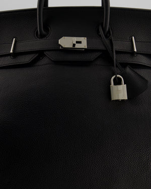 Hermès HAC 50 in Black Retourné Togo Leather with Palladium Hardware