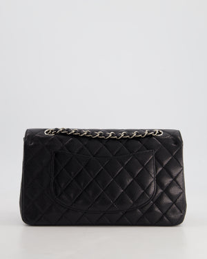 Chanel Medium Black Classic Double Flap Bag in Caviar Leather with Silver Hardware