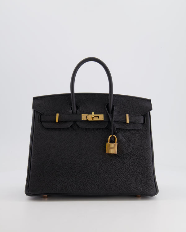 *RARE* Hermès Birkin 25cm Retourne Bag in Noir Togo Leather with Rose Gold Hardware