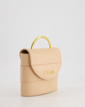 Chloé Dusty Pink Abbey Lock Leather Shoulder Bag with Gold Hardware