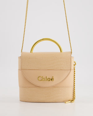 Chloé Dusty Pink Abbey Lock Leather Shoulder Bag with Gold Hardware