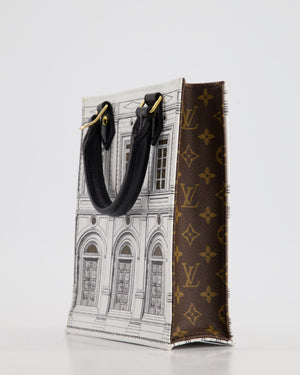 Louis Vuitton Fornasetti Petit Sac Plat Small Rectangle Crossbody Bag with Brown Monogram Canvas and Gold Hardware