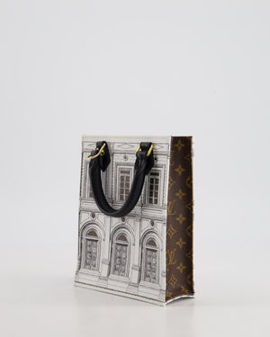 Louis Vuitton Fornasetti Petit Sac Plat Small Rectangle Crossbody Bag with Brown Monogram Canvas and Gold Hardware