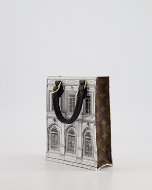 Louis Vuitton Fornasetti Petit Sac Plat Small Rectangle Crossbody Bag with Brown Monogram Canvas and Gold Hardware