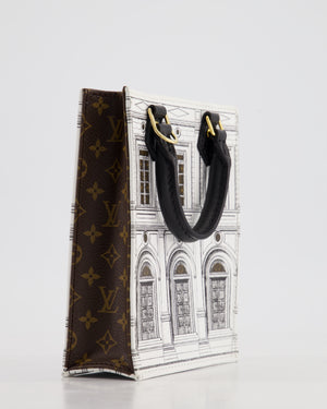 Louis Vuitton Fornasetti Petit Sac Plat Small Rectangle Crossbody Bag with Brown Monogram Canvas and Gold Hardware