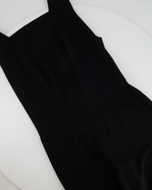 Chanel 99A Vintage Black Wool Maxi Dress with Open-Back Detailing and Buttons Size FR 38 (UK 10)