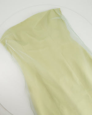 Gauge81 Light Green Silk Strapless Midi Dress Size IT 38 (UK 6)