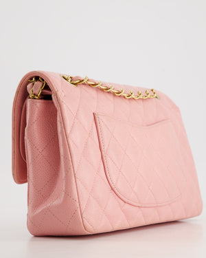 *HOT* Chanel Bubblegum Pink Vintage Classic Medium Double Flap Bag in Caviar Leather with 24K Gold Hardware