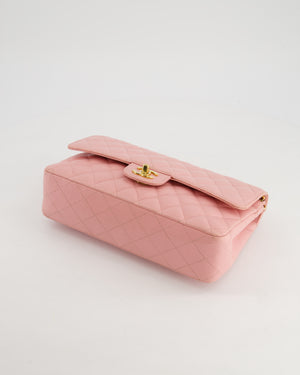 *HOT* Chanel Bubblegum Pink Vintage Classic Medium Double Flap Bag in Caviar Leather with 24K Gold Hardware