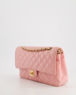 *HOT* Chanel Bubblegum Pink Vintage Classic Medium Double Flap Bag in Caviar Leather with 24K Gold Hardware