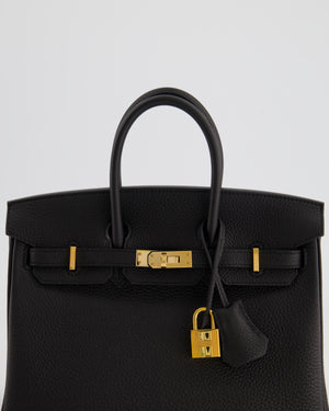 Hermès Birkin 25 Retourne in Black Togo Leather with Rose Gold Hardware