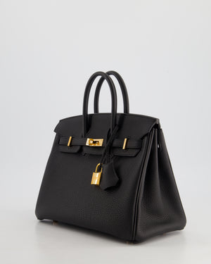 Hermès Birkin 25 Retourne in Black Togo Leather with Rose Gold Hardware