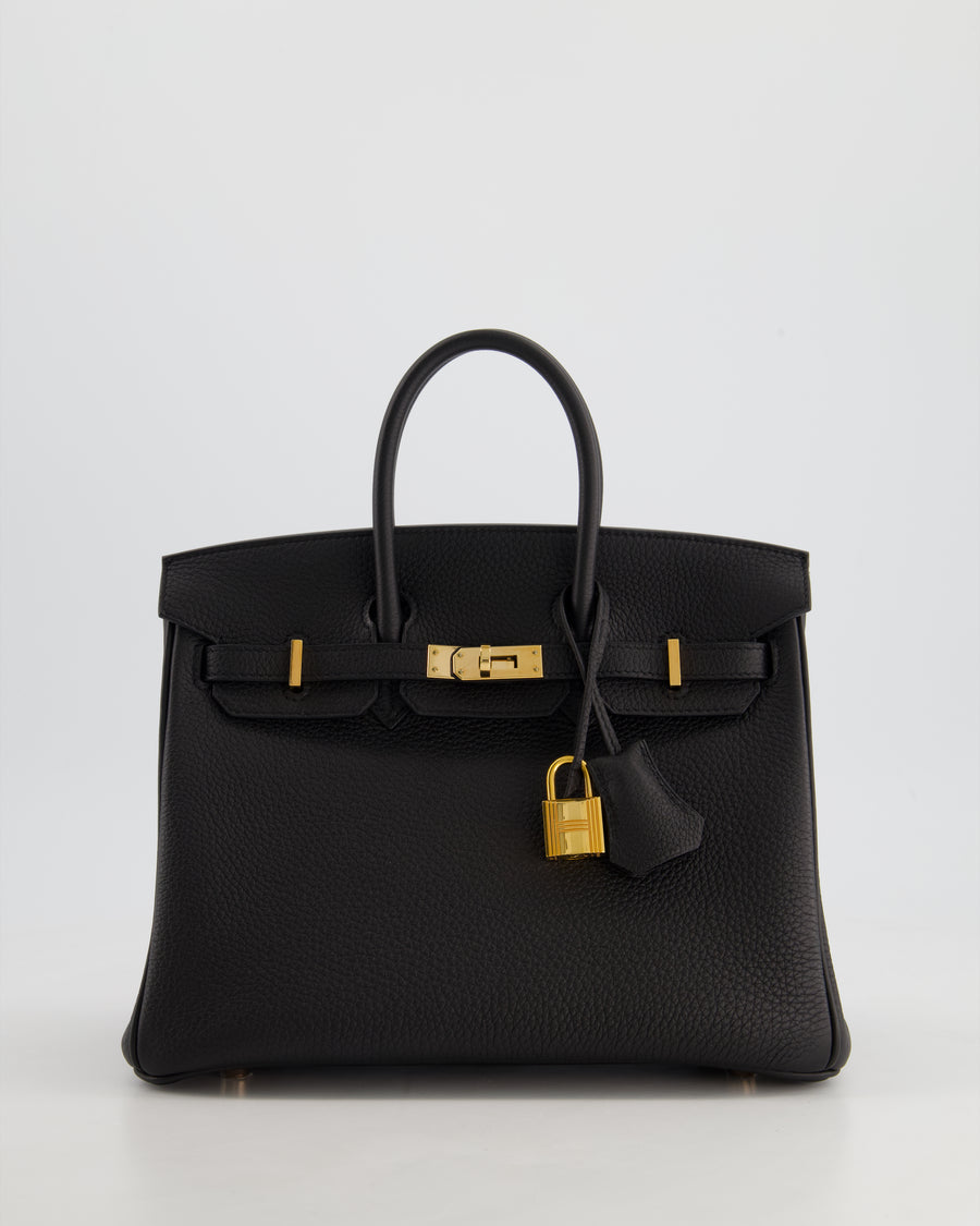 Hermès Birkin 25 Retourne in Black Togo Leather with Rose Gold Hardware