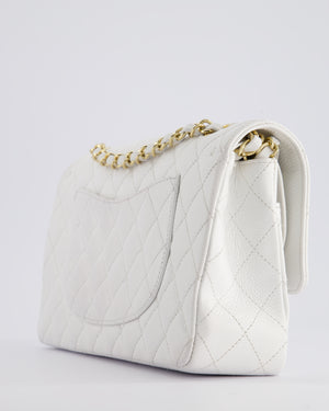 *RARE* Chanel White Medium Classic Double Flap in Caviar Leather with Gold Hardware