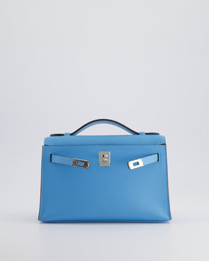 *HOT* Hermès Kelly Pochette in Celeste Swift Leather with Palladium Hardware