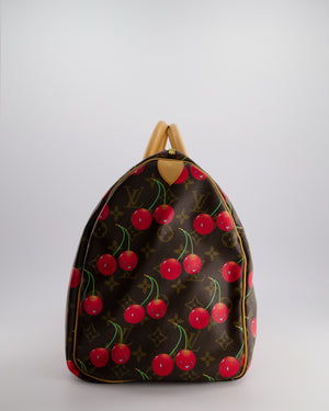 *COLLECTORS PIECE* Louis Vuitton x Murakami Vintage Cherry Brown Monogram Keepall 45 with Gold Hardware