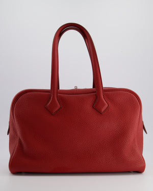 Hermès Victoria II 35cm Bag in Rouge Garance Clemence Leather with Palladium Hardware