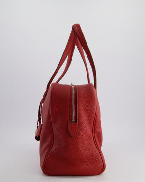 Hermès Victoria II 35cm Bag in Rouge Garance Clemence Leather with Palladium Hardware