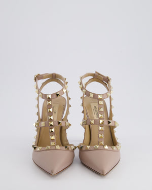 Valentino Beige Leather Rockstud Ankle Strap Pump Heels EU 35.5 RRP £670