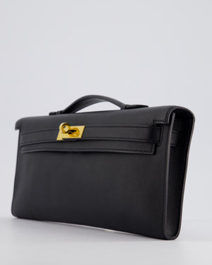 *HOT COLOUR* Hermès Kelly Cut Bag in Black Swift Leather with Gold Hardware