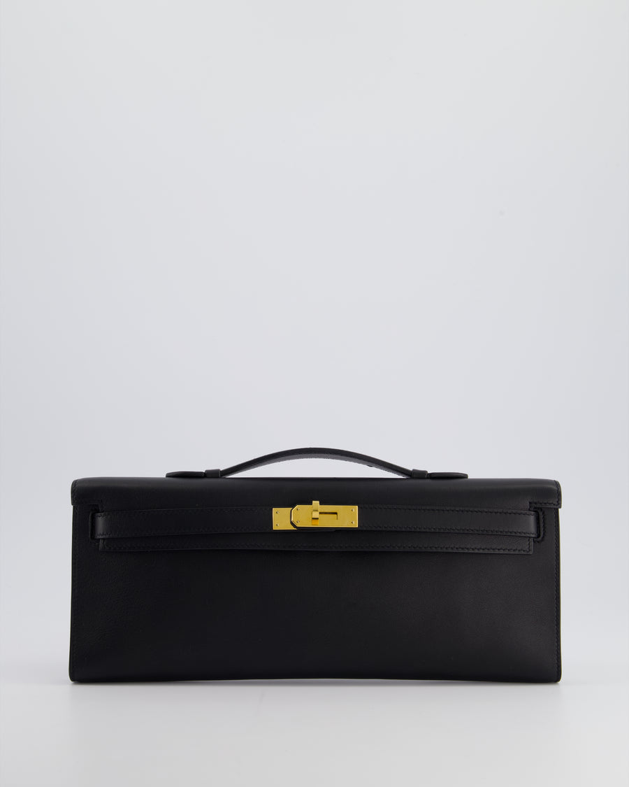 *HOT COLOUR* Hermès Kelly Cut Bag in Black Swift Leather with Gold Hardware