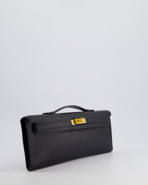 *HOT COLOUR* Hermès Kelly Cut Bag in Black Swift Leather with Gold Hardware