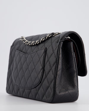 *HOT* Chanel Medium Black Classic Double Flap Bag in Caviar Leather with Silver Hardware