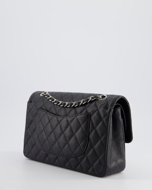 *HOT* Chanel Medium Black Classic Double Flap Bag in Caviar Leather with Silver Hardware