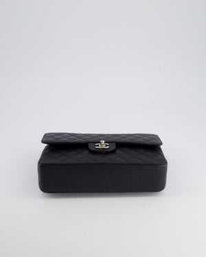 *HOT* Chanel Medium Black Classic Double Flap Bag in Caviar Leather with Silver Hardware