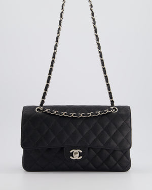 *HOT* Chanel Medium Black Classic Double Flap Bag in Caviar Leather with Silver Hardware