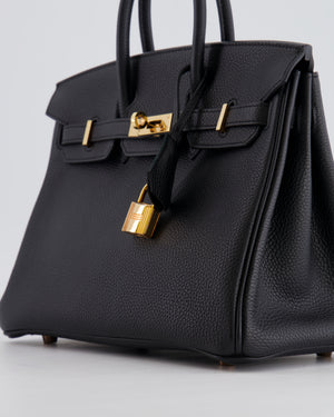 *HOT* Hermès Birkin 25cm Retourne Bag in Noir Togo Leather with Rose Gold Hardware