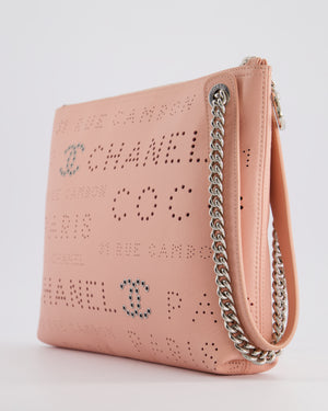 Chanel Pink Large Clutch Bag in Calfskin Leather with Silver Hardware