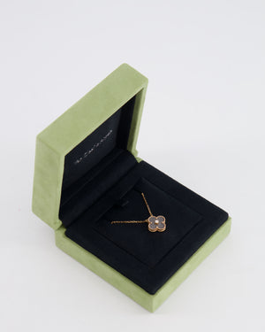 *LIMITED EDITION* Van Cleef 
Arpels Alhambra Holiday Pendant in Obsidian and Rose Gold, with Round Diamond