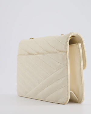 Chanel Cream Gabrielle Quilted Calfskin Bag with Antique Gold Hardware