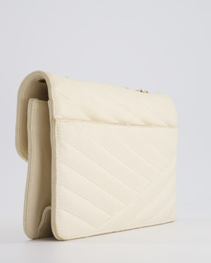 Chanel Cream Gabrielle Quilted Calfskin Bag with Antique Gold Hardware