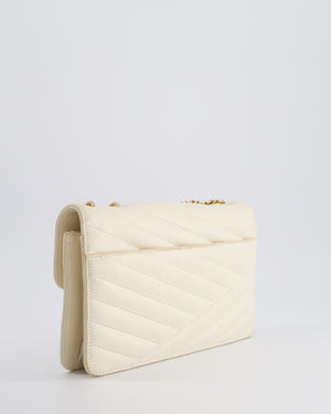 Chanel Cream Gabrielle Quilted Calfskin Bag with Antique Gold Hardware